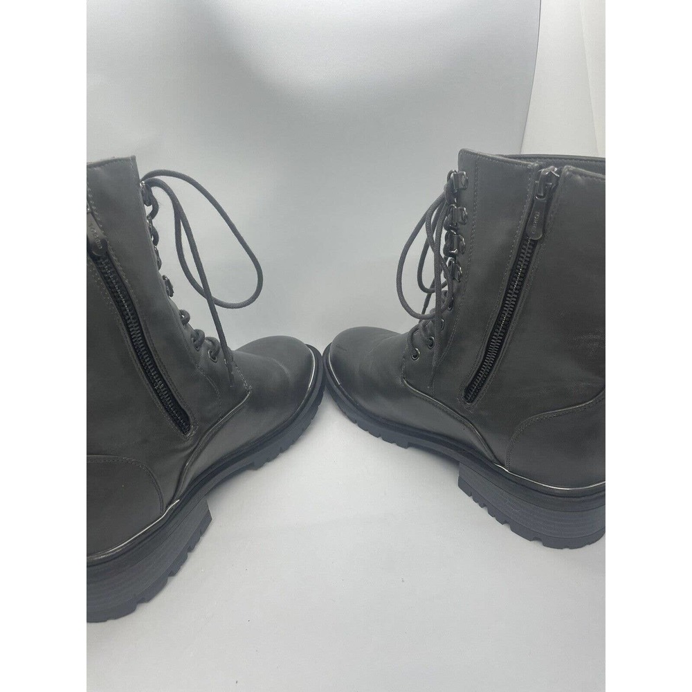 TORRID Mid-Calf Lace Up Boots Grey Side Zip Womens Size US 10 - Picture 7 of 11